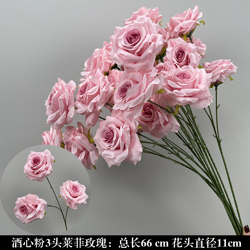 婚庆粉色系花材单只玫瑰牡丹假花结婚现场婚礼布置装饰花|undefined