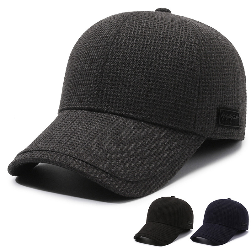 Herren Winter neue warme winddichte kältefeste Entenzungenmütze, Ohrenschutzmütze mit dicker Samt-Baseballkappe für_voghion.com