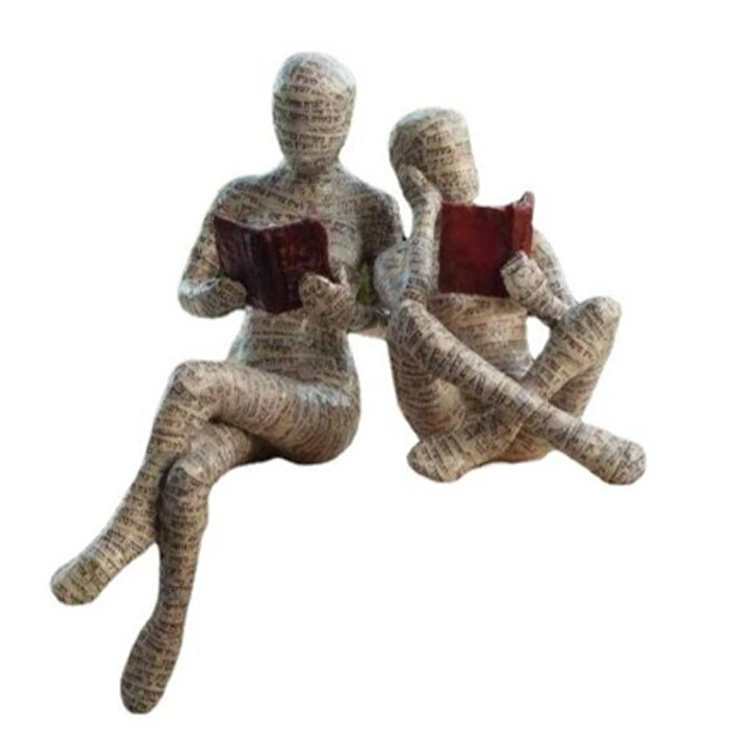 Кросс-бордер новый Reading Woman Reading Women's Palm Polying Model Packing Resin Book Bookstore Decoration