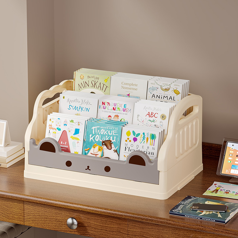 可動折りたたみ収納ラック学生プラスチック本棚収納キャビネット多機能漫画多層本収納ラック