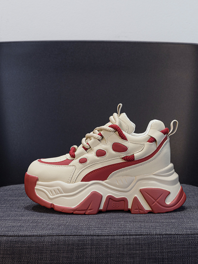 Giày sneaker nữ đế xuồng tăng chiều cao, dáng chunky đế dày thoáng khí, phối màu đa dạng — M2516-2 đen trong suốt lưới, M2516 kaki một lớp bên trong, M2516-1 trắng be lót nhung, M2516-1 màu đen lót nhung chi tiết 14