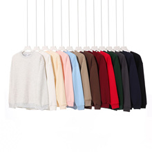 450g银狐绒重磅加厚oversize圆领卫衣男美式宽松落肩纯色情侣卫衣