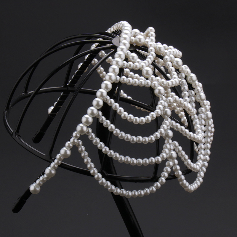 100g Weight Hair Band Hair Accessories Type 1 Piece Quantity Wedding, Stage Occasion Plastic Material Pearl Pattern Women's Gender Elegant Style Women's Elegant Pearl Plastic Hair Band 1