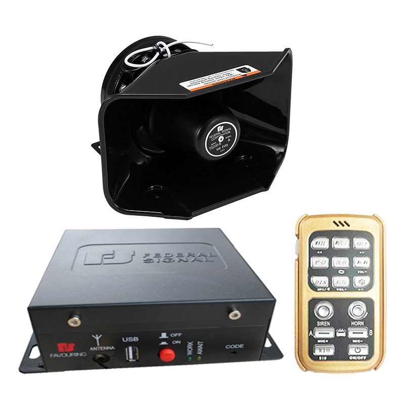 Wireless Remote Control Siren Horn 12V24V Vehicle-Mounted Loudspeaker High-Pitched Alarm Sa620Kg + Square Mouth Horn