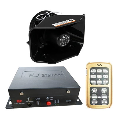 Wireless Remote Control Siren Horn 12V24V Vehicle-Mounted Loudspeaker High-Pitched Alarm Sa620Kg + Square Mouth Horn (Car horn/tweeter) - sa620kg-main-unit-black-blade-speaker-set-12v