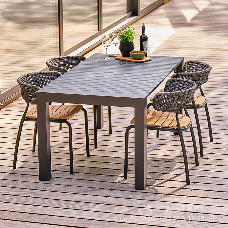 Nordic Outdoor Leisure Tables and Chairs Rattan Villa Courtyard Balcony Open-Air Garden Outdoor Waterproof Sun Protection Furniture Combination