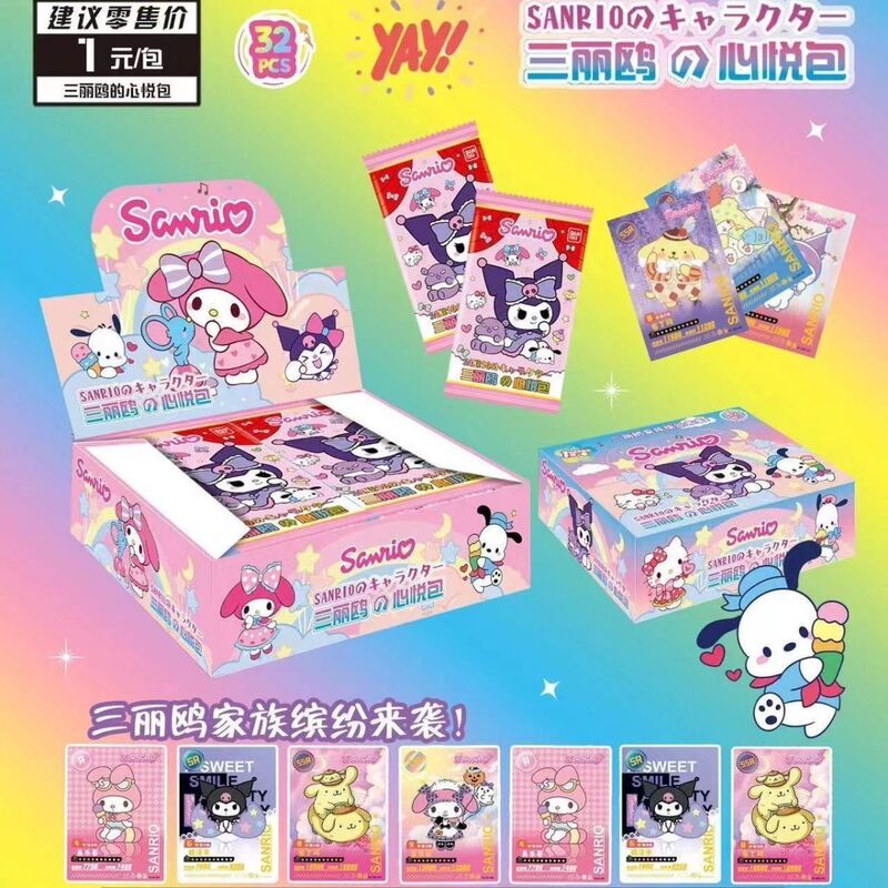 Sanrio Collectible Cards, High-Quality and Exquisite Flash Cards Featuring Kuromi, Cinnamoroll, and Hello Kitty, Complete Set of Cards in a Whole Box