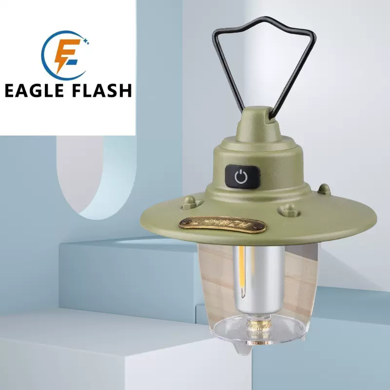 新款复古露营灯手提灯户外野营复古灯照明灯充电帐篷灯营地灯批发