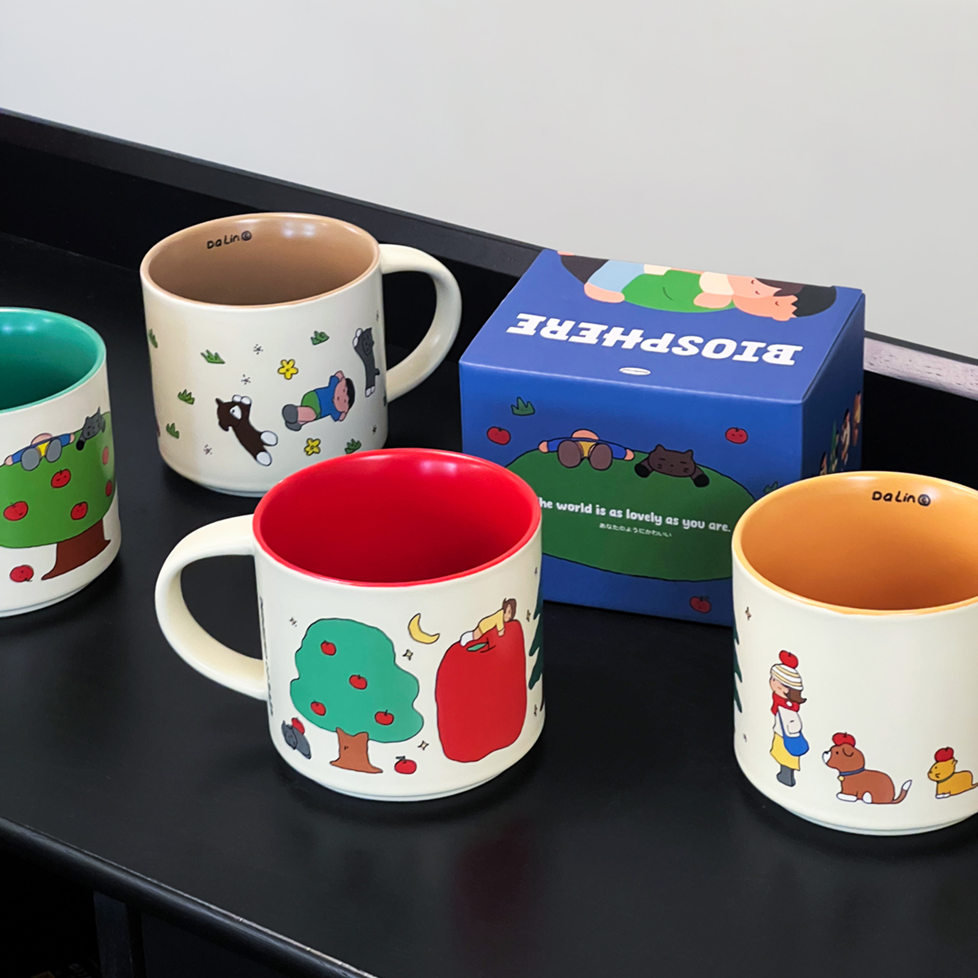 Tazas de cerámica de grapas de grapas de dibujos animados tazas de agua tazas de café tazas de regalo tazas de cerámica