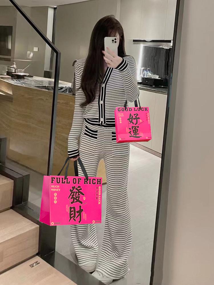 Bolsa de regalo de cumpleaños rosa con bolsas de regalo de mano bolsas de regalo de Año Nuevo, bolsas de compras personalizadas LOG