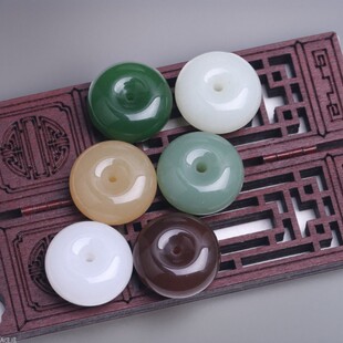 Xinjiang White Jade Safety Buckle Pendant Jade Outer Mongolia Material Spinach Green Jasper Pendant Jade Crafts Ready for Sale Wholesale