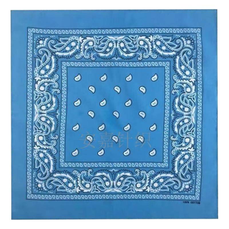 Cotton 28g Paisley cashew flower square scarf hip hop street dance cycling outdoor headscarf in stock