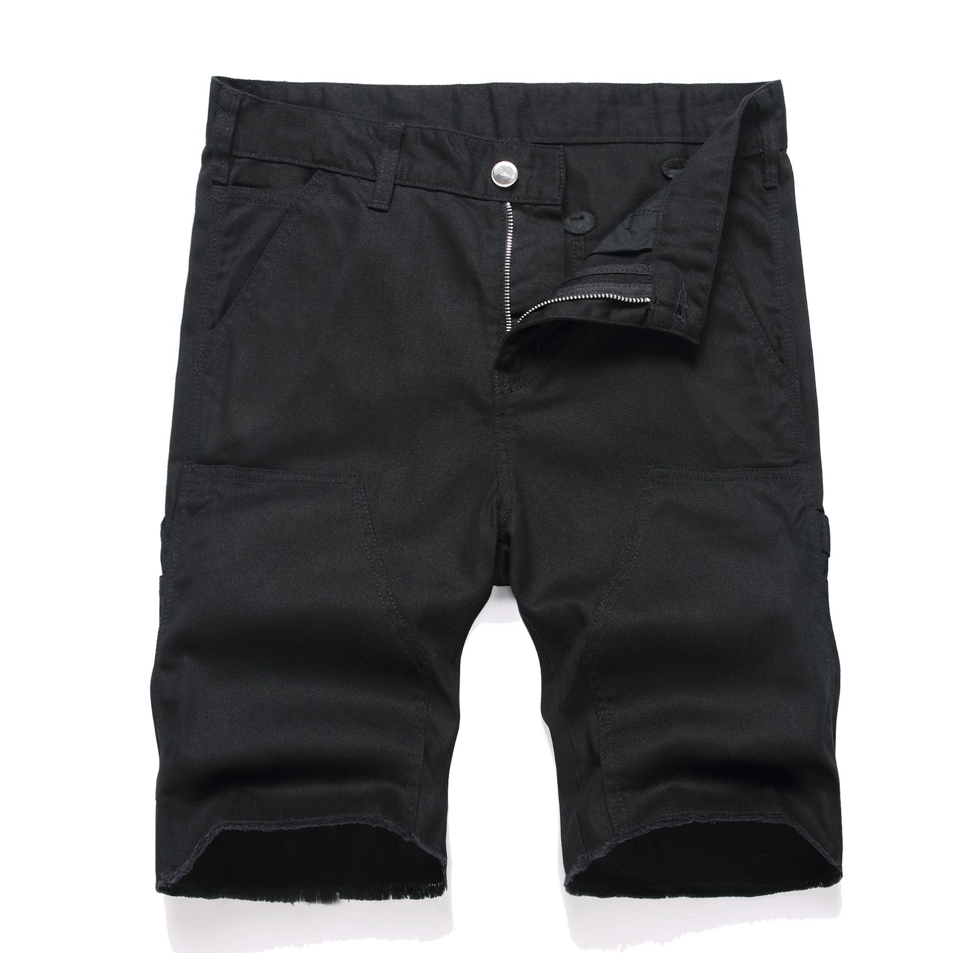 Short en jean homme coupe droite décontracté et polyvalent_voghion.com