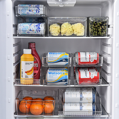 Refrigerator beer beverage storage box kitchen supplies space-saving drawer rolling layered organizer storage box