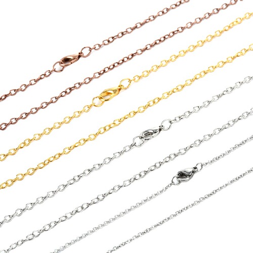O-shaped chain electroplated with red copper, gold, silver, and iron-clad copper jewelry accessories necklace high-brightness leather cord