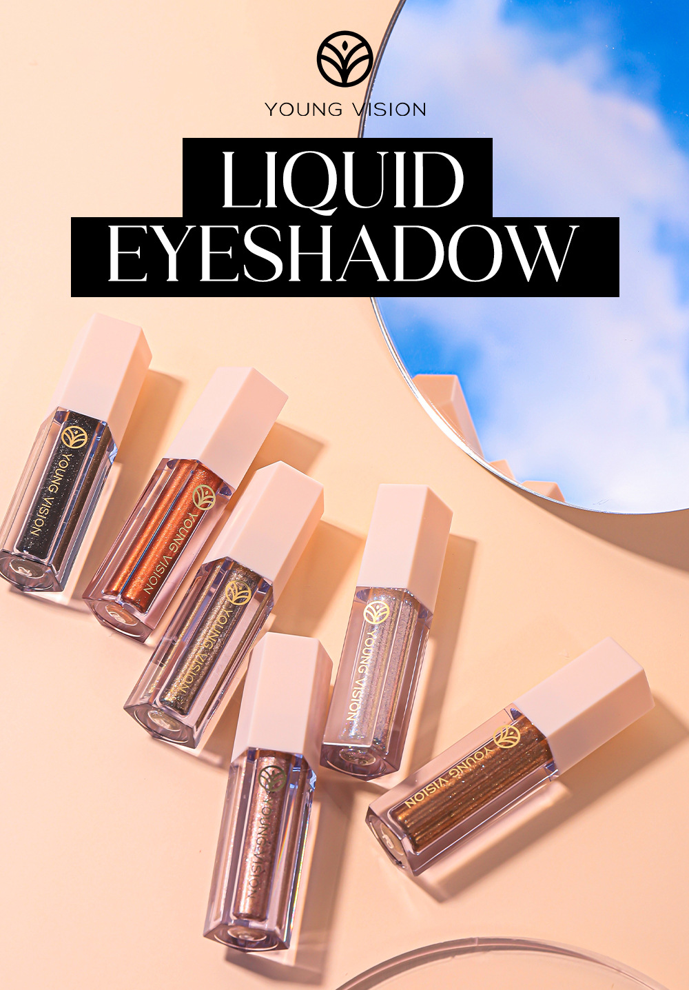 YOUNG VISION 12-color Sparkling and Dazzling Eyeshadow, Pearlescent, Polarized and matte Liquid Eyeshadow liquid Specification drawing