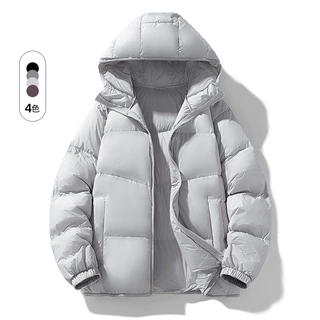 羽绒服男冬季新款加厚男女潮牌连帽白鸭绒青年休闲纯色百搭外套男