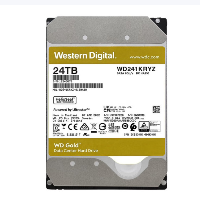 适用于西部数据（WD）企业级机械硬盘西数金盘24TB WD241KRYZ