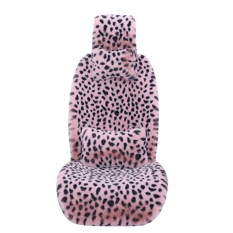 冬用車用シートクッション、ヒョウ柄、豪華な五人乗り車用ユニバーサルシート、シートヒーター付き一体型シートクッションカバー、車載用
