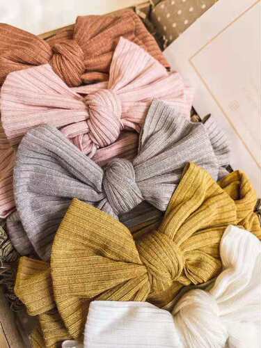 23-Color Western-style New Children's Headband, Baby Pit Strip Knitted Hair Band, High Elasticity Baby Butterfly Bow Headband for Girls