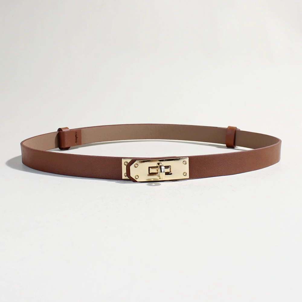 Adjustable PU Belt with Twist Lock Buckle, 1.8 cm Width, Max Stretch 92 cm