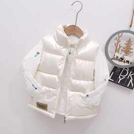 韩版免洗亮面秋冬儿童马甲男女童加厚羽绒棉背心外穿马夹中大童潮