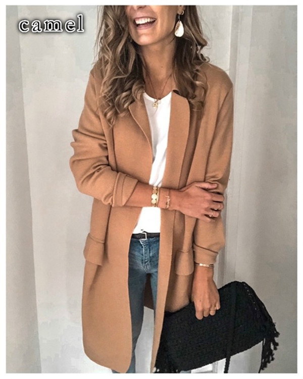 Femmes Manteau Manche Longue Blazers Entreprise Couleur Unie display picture 3