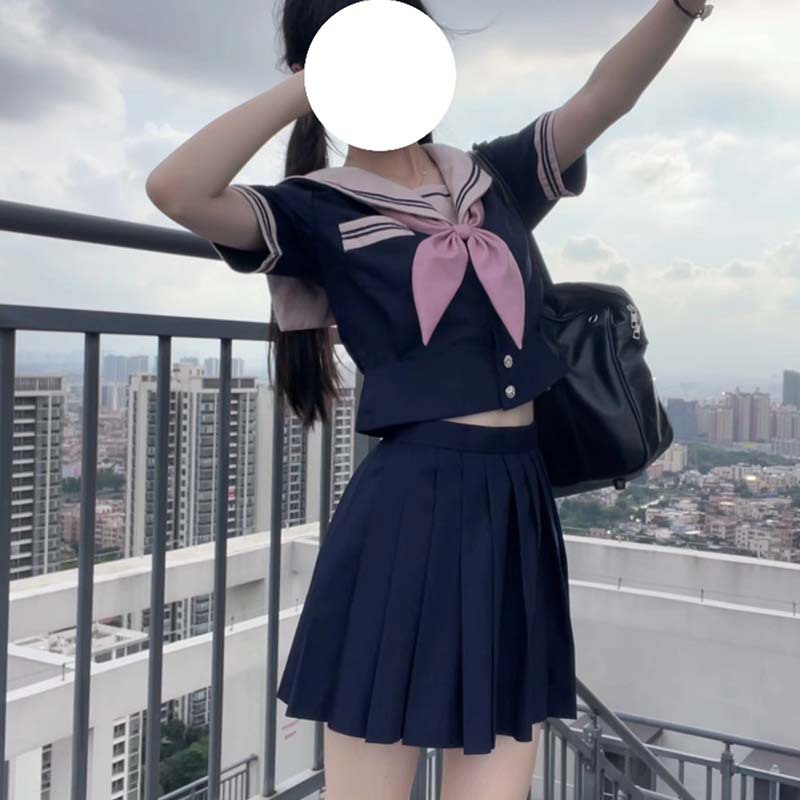 (2개) KONKAWA GIRL 오리지널 JK 유니폼 정장 선원 복장 여성 반팔 여름 대학 스타일