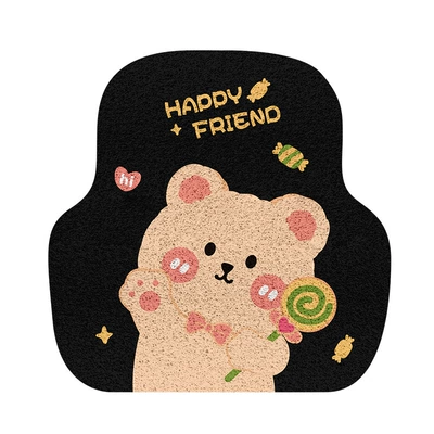 Loop Single Piece High-End Car Car Carpet - colored-silk-circle-candy-bear-back-row-1