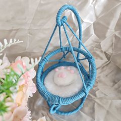 ベビーハンギングバスケットコットンドールハンギングチェア手織りハンモック10cm15cm20cmスイングシーン家具