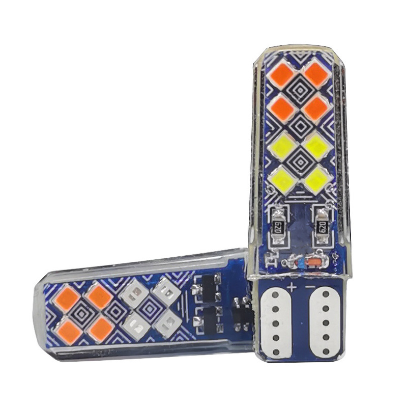 Car and motorcycle led two-color flashing light T10 silicone 2016 16SMD red and blue flashing light indicator light Car and motorcycle led two-color flashing light T10 silicone 2016 16SMD red and blue flashing light indicator light
