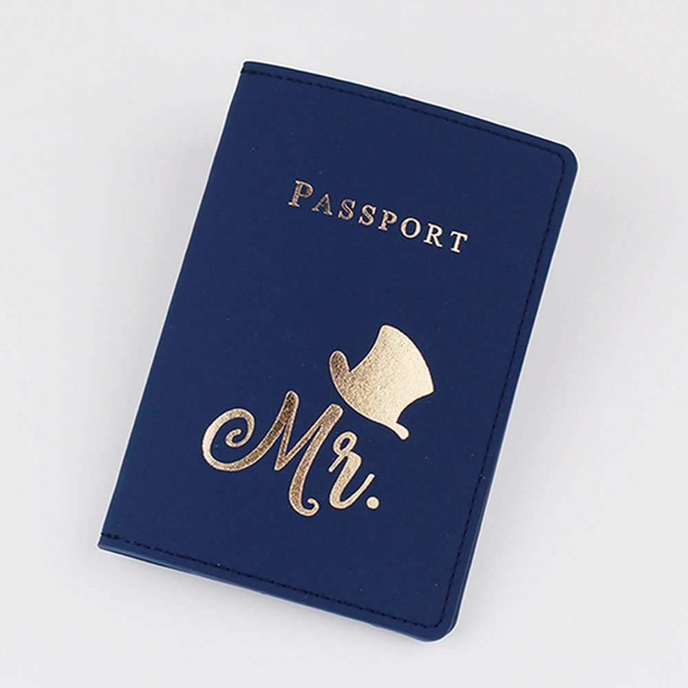 Pasaporte de viaje cubierta titular del pasaporte puleather creativo estampado pareja de negocios conmutar bolsa de almacenamiento de documentos en stock