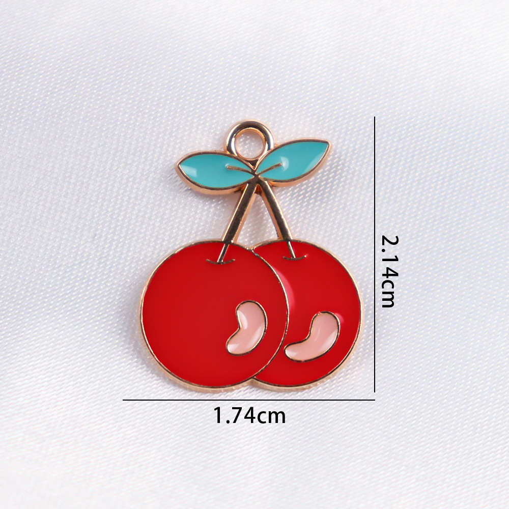 Colgante de frutas de aleación con gota de aceite, DIY pulseras y pendientes