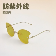 潮酷卡通金属阻紫外线儿童墨镜跨境可爱眼镜新款小蝴蝶结太阳镜