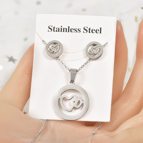 Cross-border Ins Loving Foreign Trade Stainless Steel European and American Trend Retro Geometric Non-Fading Earrings Pendant Titanium Steel Accessory