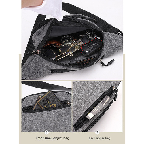 Manufacturer wholesale Oxford cloth waist bag for men, durable outdoor sports crossbody bag for men and women, fashionable