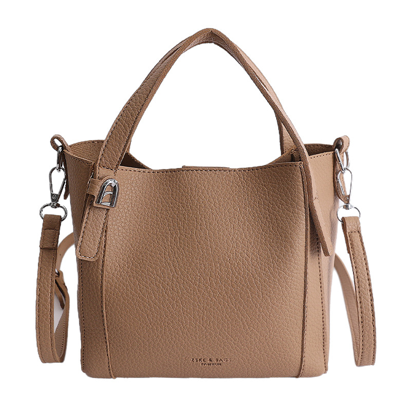 Nicho coreano litchi pattern bolso de cubo de mano mujer comercio exterior nueva moda alta textura ligera lujosa bolsa de mochila