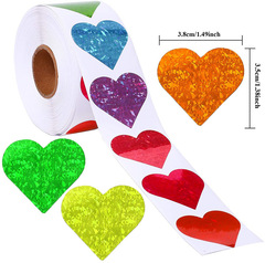 500 Pieces of 1/1.5 Inch Love Heart Valentine's Day Sealing Sticker Labels with 8 Patterns as Gift Decorations