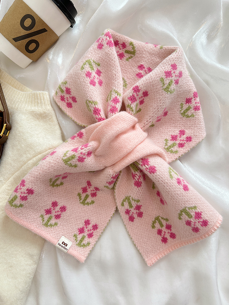 Women's Cute Sweet Flower Polyester Printing Scarf display picture 7