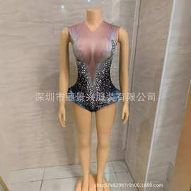 现货演出服珍珠贝壳连体衣无袖高空女舞蹈练功服海洋珍珠海的女儿