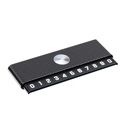 New Carbon Fiber Pattern Multi-Functional Temporary Parking Card Luminous Double Number Hidden Car Temporary Moving Card (Nömrəli dayanma kartı) - carbon-fiber-pattern-double-number-parking-sign-one
