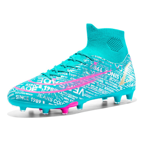 Cross-border high-top football shoes for boys and girls tf broken nails adult turf foot high school training students training shoes wholesale