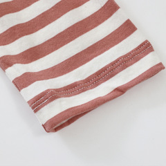 無印日式良品T恤女式純棉條紋體恤印度棉t恤天竺編織圓領短袖T恤