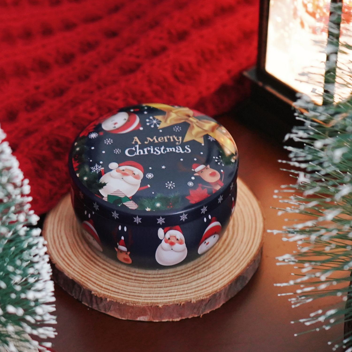Navidad caja de regalo de vela de banano set romántico no humo perfume adornos regalo de mano vela doméstica de Navidad al por mayor