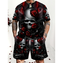 H 18804 Skull print two-piece set ����ӡ�������׿羳����