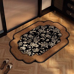 中古風浴室マット珪藻泥速乾吸水マットトイレ入り口滑り止めマット汚れ耐磨耗マット