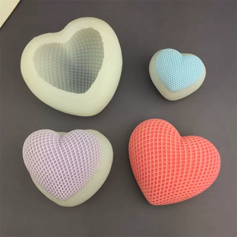 DIY编织爱心慕斯蛋糕巧克力模烘焙硅胶模具DIY爱心香薰蜡烛模具