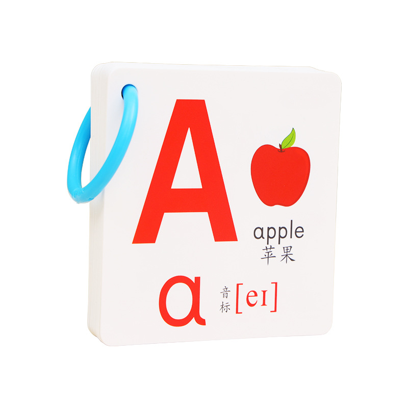 Inglés para niños 26 letras tarjetas de alfabeto inglés jardín de infantes tarjetas cognitivas iniciales de aprendizaje de palabras ayuda didáctica