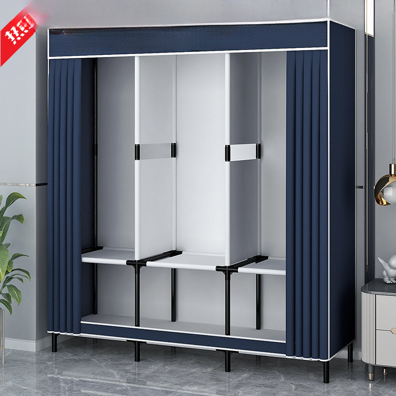 Simple Wardrobe for Home Bedroom, Durable and Sturdy, Assembled, Thickened for Single Use, Suitable for Small Apartments or Rental Rooms, Small-Sized Wardrobe