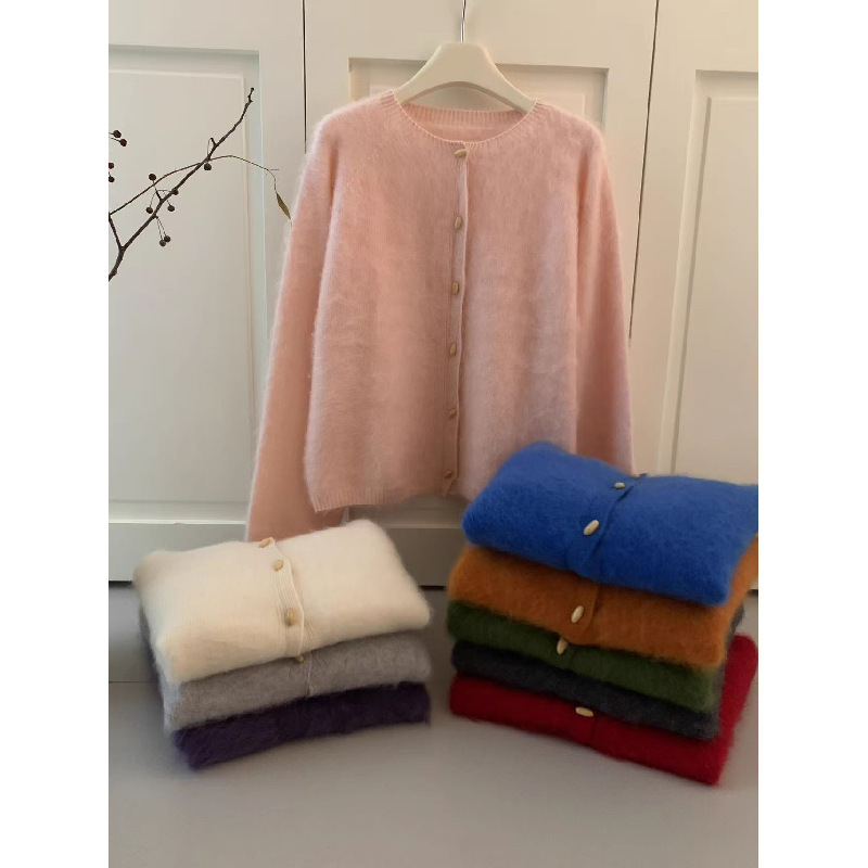 [High-End Luxury Goods] Cashmere Brushed Cardigan 67.5kg Inner Unique Product 1760712082003